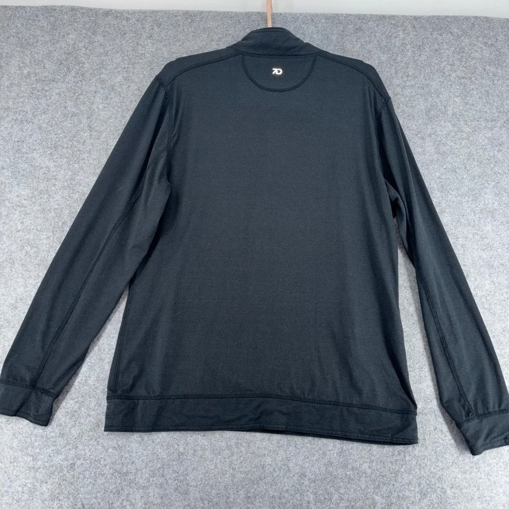 7 Diamonds Core Mens Black Heather Quarter Zip Pullover Active Top Size M